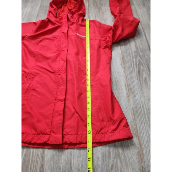 Columbia Women’s Rain Jacket Omni-Shield Waterproof Hooded Zip Red/Pink Sz S - Picture 10 of 12